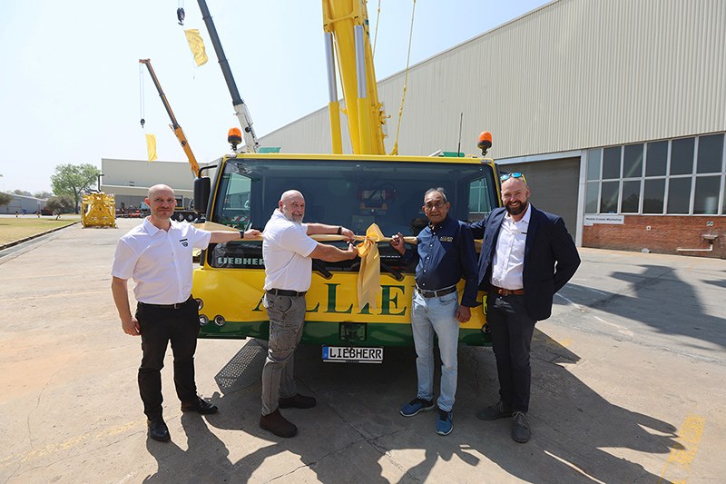 Liebherr LTM 1650-8.1 mobile crane in Allied Crane Hire livery, the first of the type in Africa