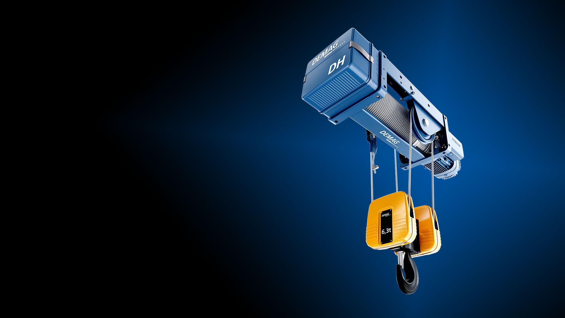 Demag DH rope hoist unit with 6.3 t bottom block