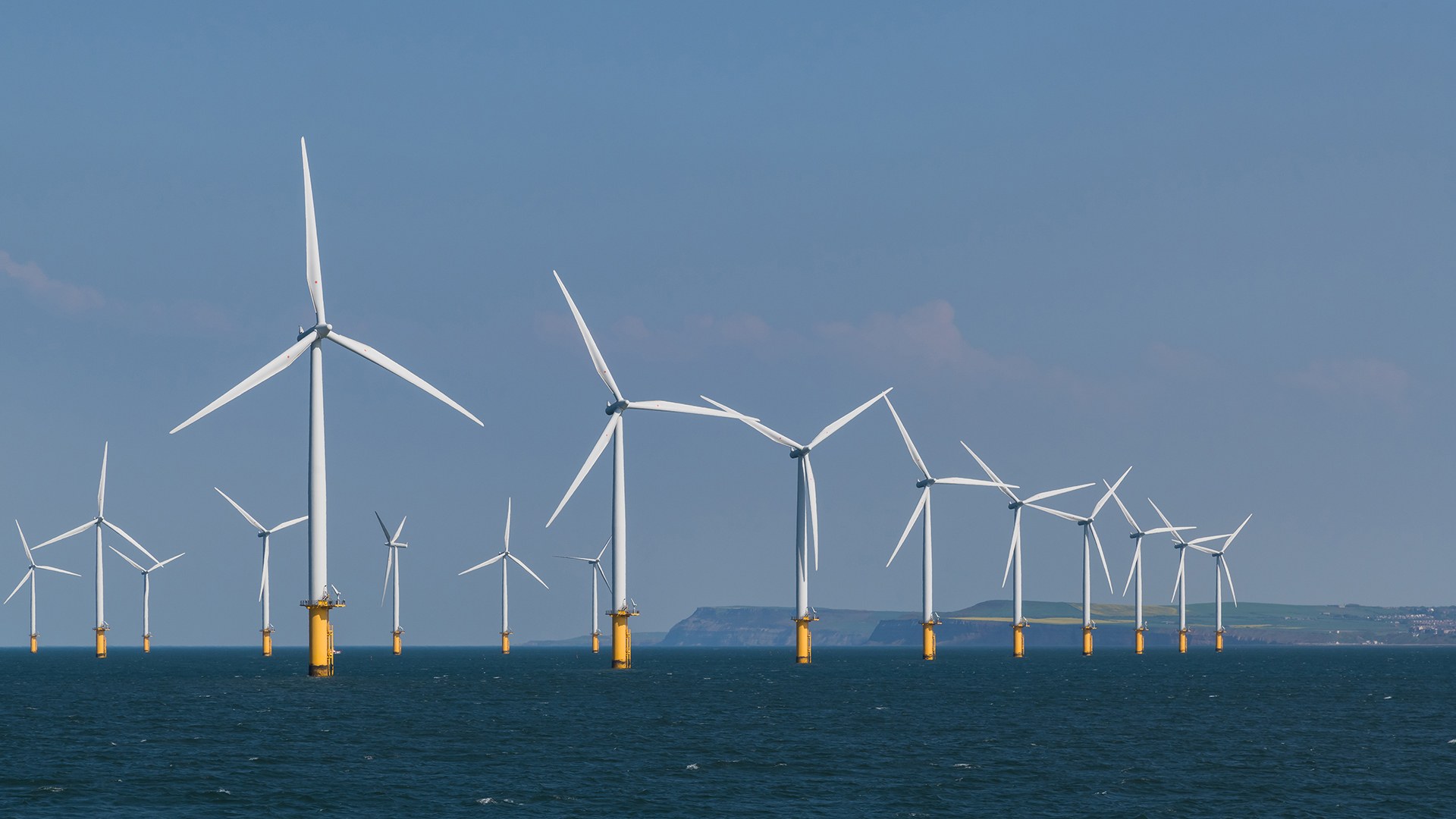 Offshore wind farm of the kind served by HIAB SWP nacelle cranes