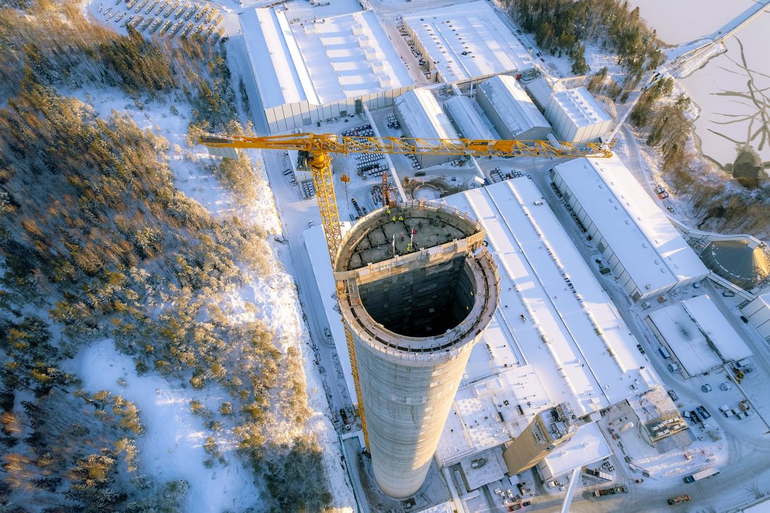 Potain tower crane configured by Lift Solutions for work at height on a Finnish project