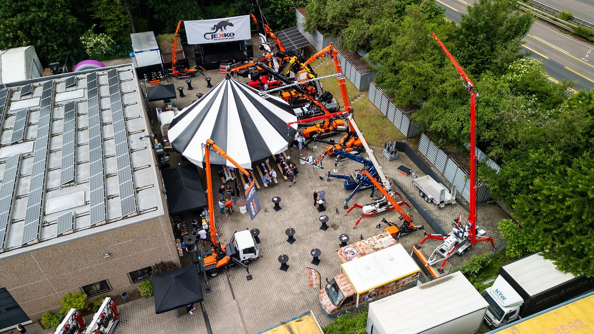 Aerial view of the Jekko Deutschland open day at the Witten headquarters