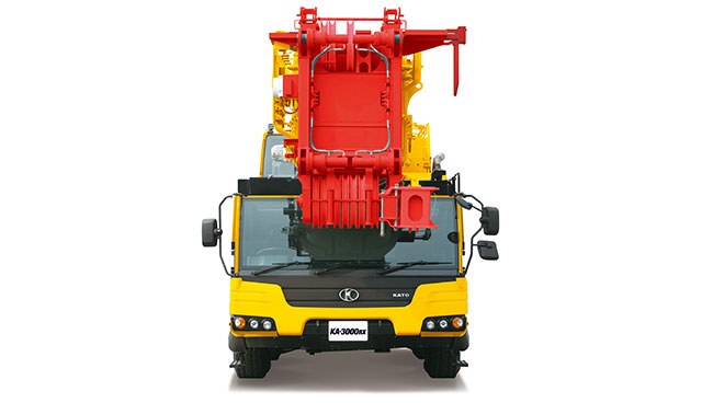 Rear view of the Kato KA-3000RX all terrain crane superstructure and counterweight