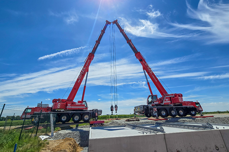 Liebherr LTM 1150-5.3 mobile cranes of Kran Voelkl