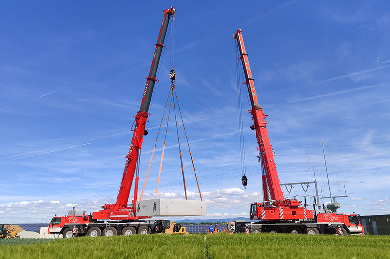 Liebherr LTM 1150-5.3 mobile cranes of Kran Voelkl