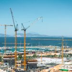 Liebherr tower cranes on the Hard Rock Hotel & Casino Athens construction site