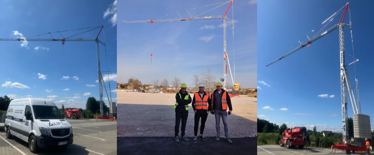 Terex self-erecting crane of the type distributed by Lift24 in central Poland
