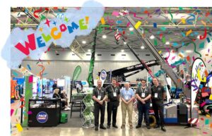 Maeda spider cranes on the P.A. Construction Equipment stand at the CICA 2025 conference in Brisbane