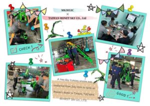 Maeda MK3053C knuckle boom crane during operator training at Taiwan Honest Sky