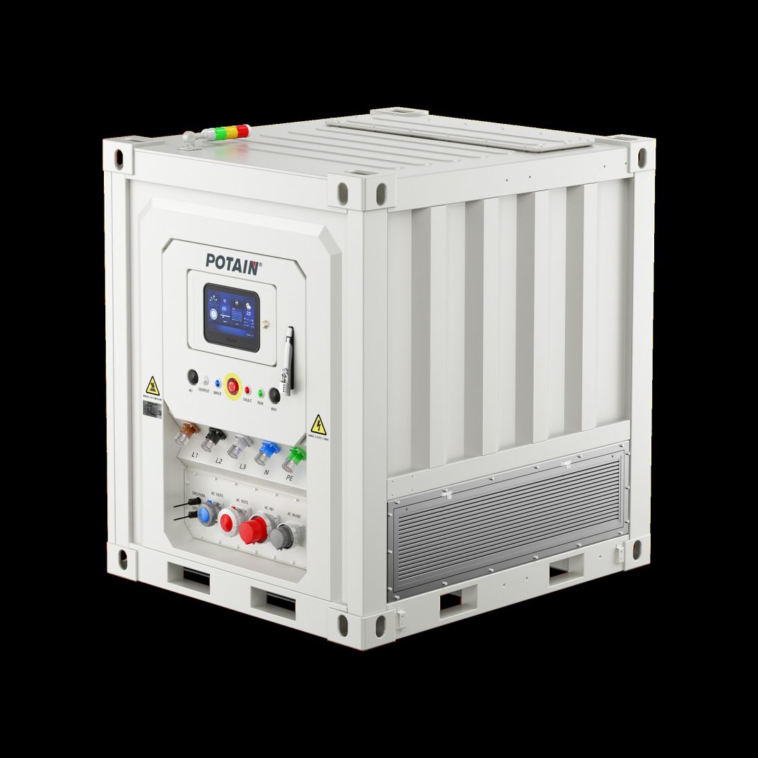 Potain Power Solutions battery energy storage unit developed to power tower cranes on off-grid and urban jobsites