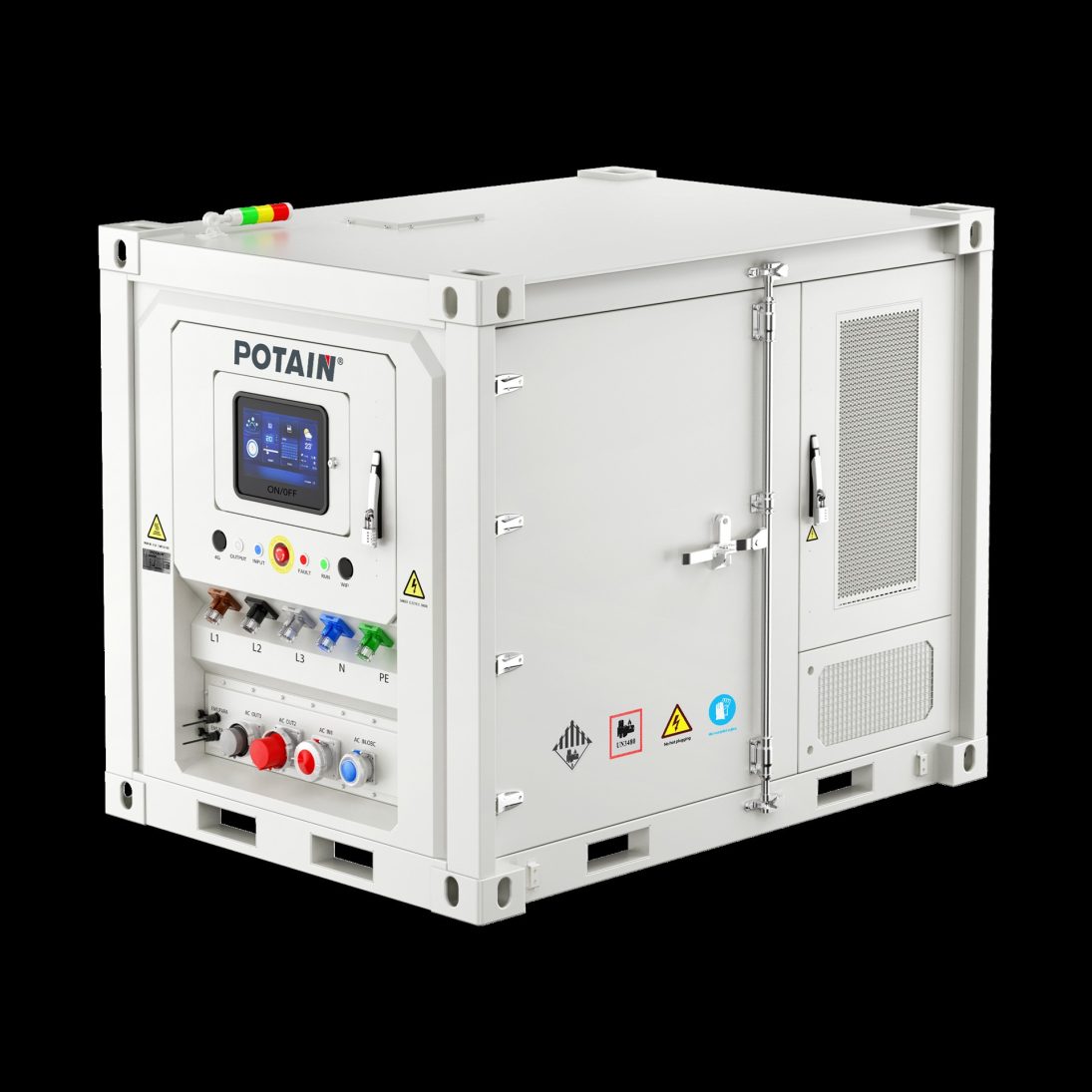 Second view of the Potain Power Solutions energy storage system, designed for the peak current demands of tower crane hoisting