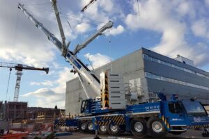 Liebherr LTM 1350-6.1 mobile crane on its first job for Richi AG in Embrach, Switzerland