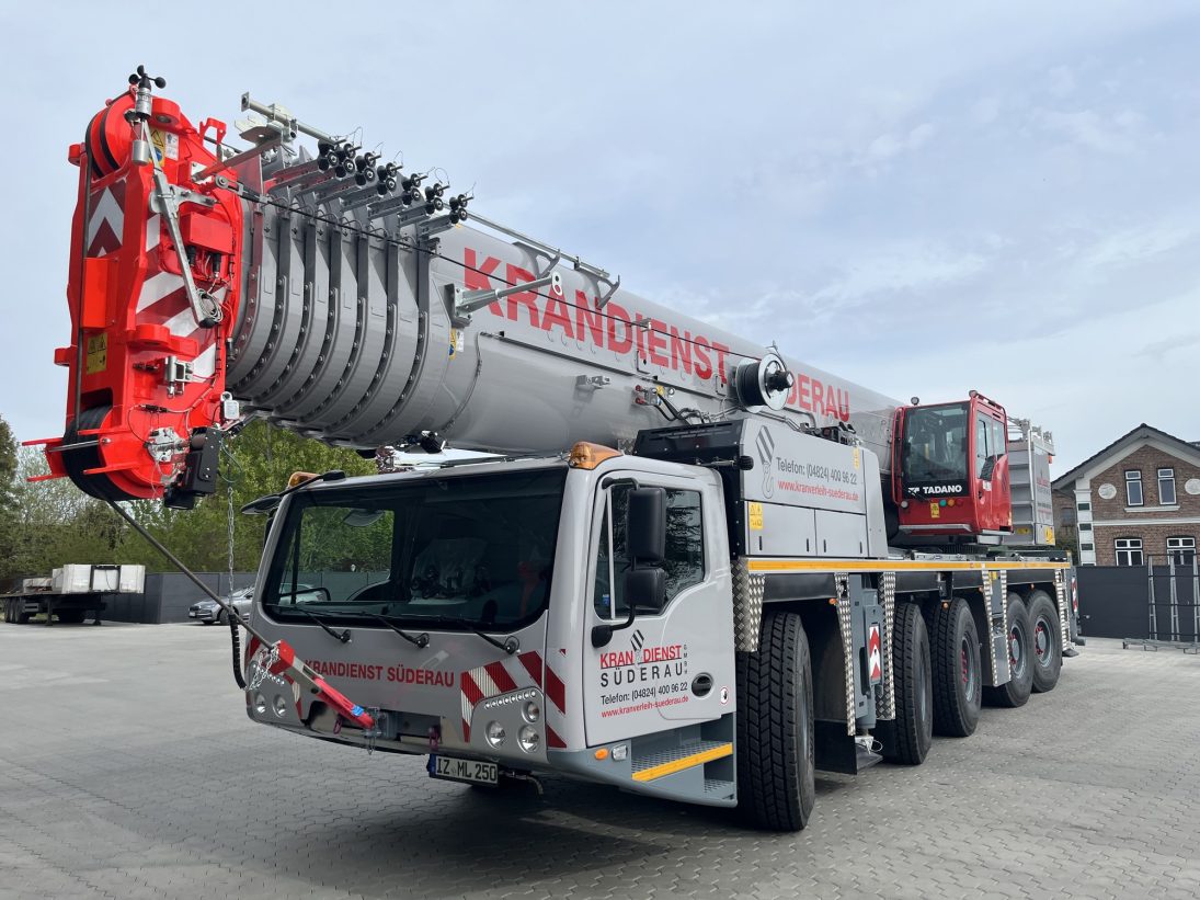 Tadano AC 5.250L-2 all terrain crane handed over to German crane hirer Süderau at the Tadano plant in Lauf