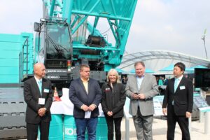 Kobelco CKE3000G 300-tonne crawler crane on display at Bauma 2019