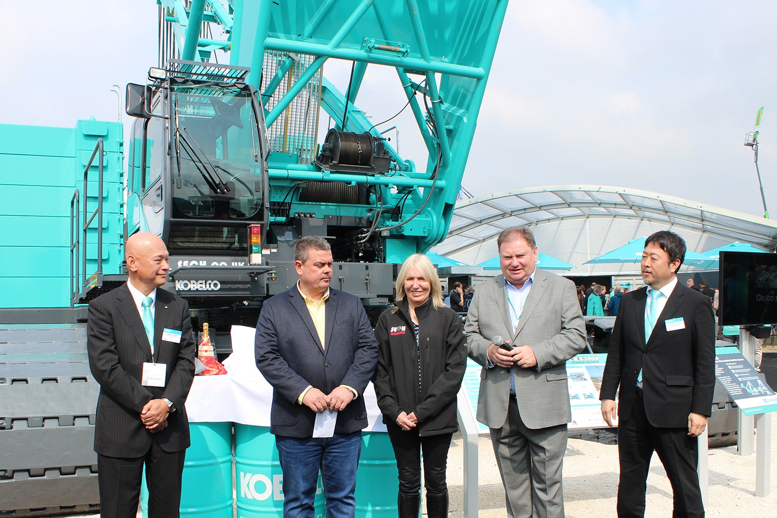 Kobelco CKE3000G 300-tonne crawler crane on display at Bauma 2019