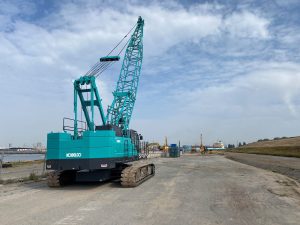 Used Kobelco CKE700-1F crawler crane of the type traded through Kobelco's used crane service