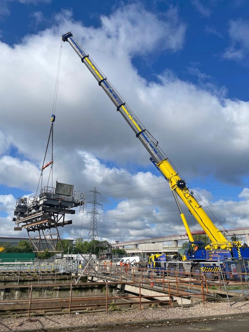Grove all-terrain crane from Wire Cranes on a jobsite in the UK
