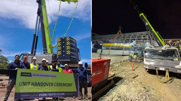 Zoomlion service engineers commissioning the ZAT4500V853 all-terrain crane in Panama