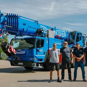 KoenningKrane team in front of the new Liebherr LTM 1150-5.4 mobile crane