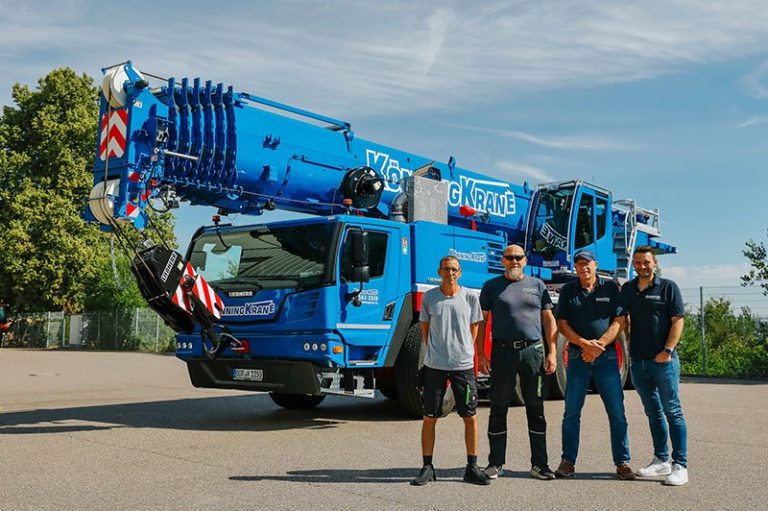 KoenningKrane team in front of the new Liebherr LTM 1150-5.4 mobile crane