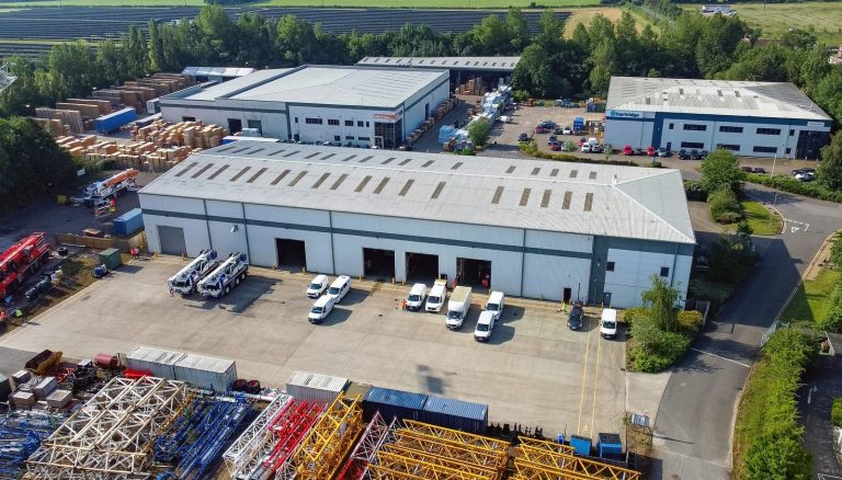 MGX Equipment Services UK facility in Buckingham with service workshop for mobile cranes