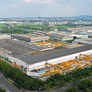 Aerial view of Manitowoc's Potain tower crane factory in Zhangjiagang, China