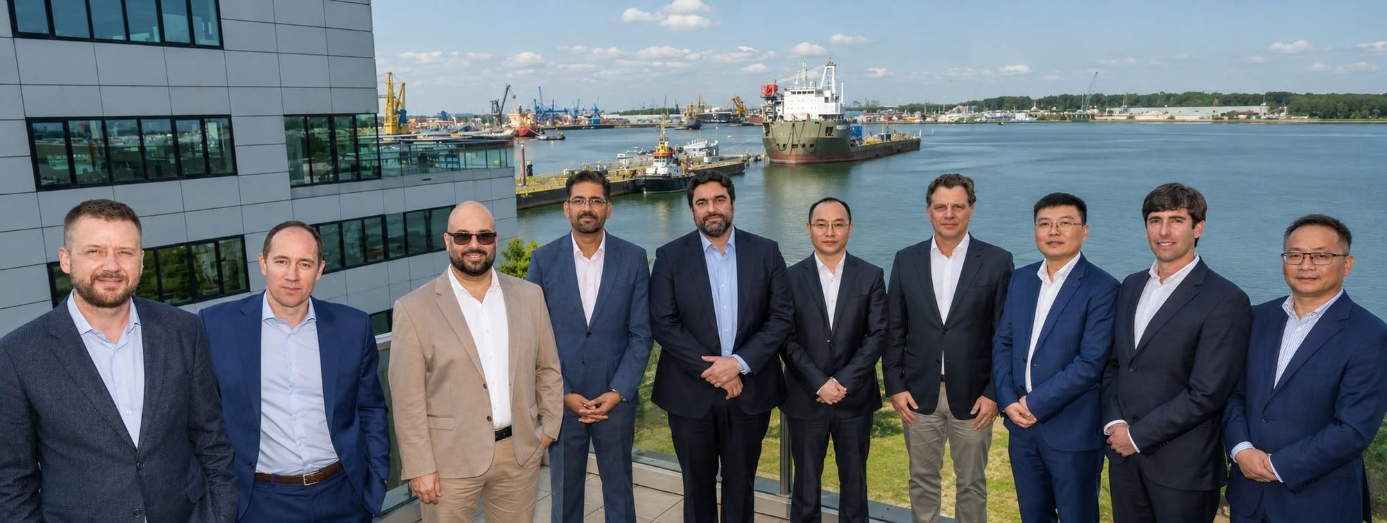 SANY Marine and Hanseatic Global Terminals representatives in Rotterdam, where the HGT terminal operator is headquartered