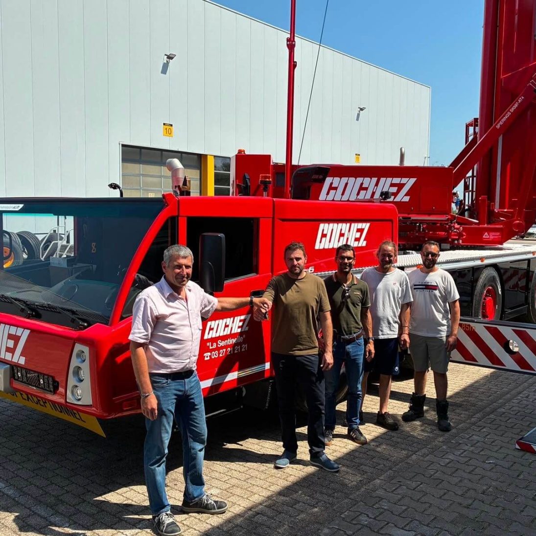 Spierings SK597-AT4 eLift mobile tower crane delivered to Cochez Groupe in France