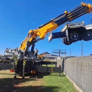 Zoomlion ZTK45000 knuckle-boom truck crane on a solar project in South Africa