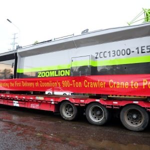 Zoomlion ZCC13000-1E5 900-tonne crawler crane being prepared for shipment to Poland