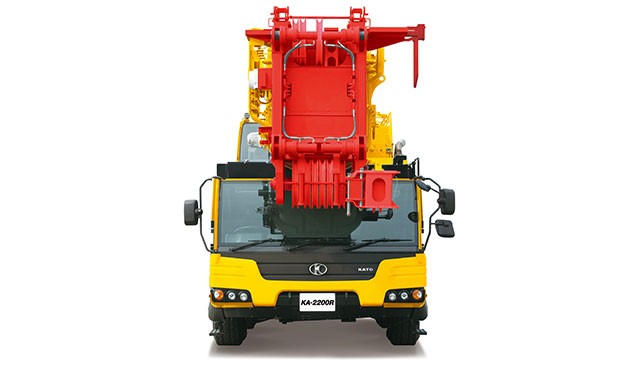Front view of the Kato KA-2200R all terrain crane