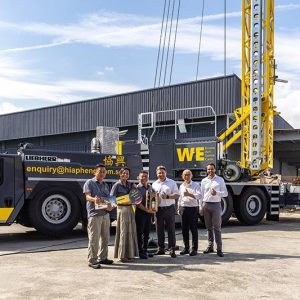 Liebherr MK 88-4.1E mobile construction crane handover to Hiap Heng in Singapore