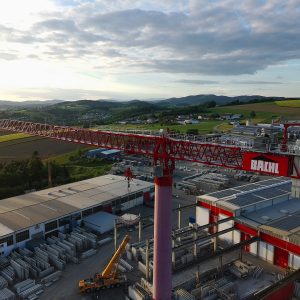 Potain MDT 1609 topless tower crane erected at Karl Bachl Betonwerke in Bavaria, Germany