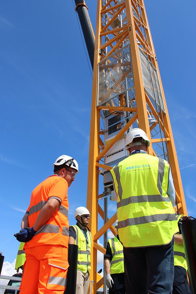 The Liebherr 1188 EC-H 40 Fibre tower crane purchased by KBS Maritime for the Royal Navy