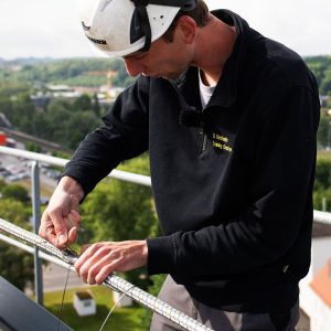 Liebherr Fibre rope being repaired directly on a tower crane
