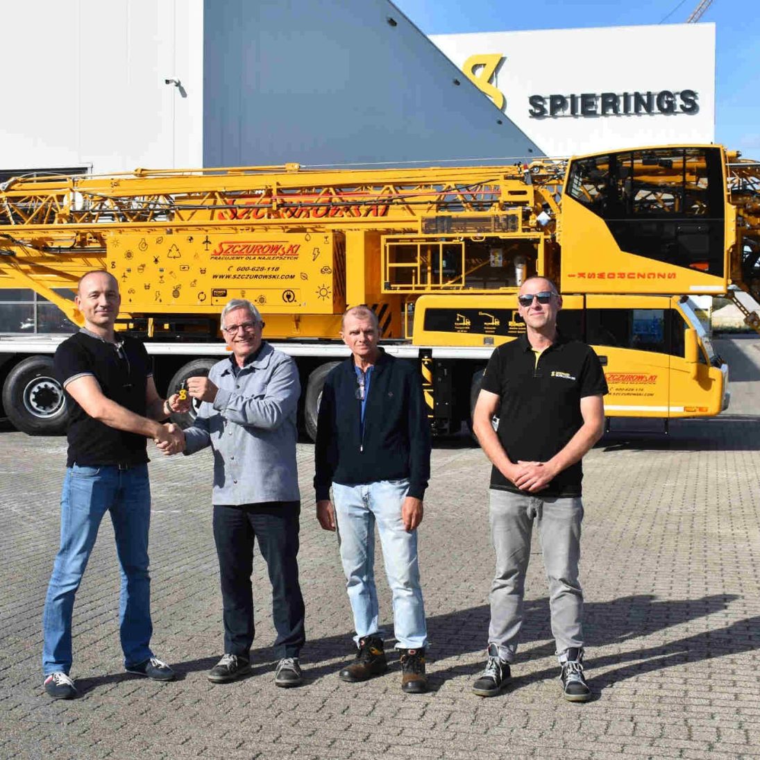 New Spierings mobile tower crane in Dzwig Trans System Kamil Szczurowski livery at the handover at the Spierings factory in Oss